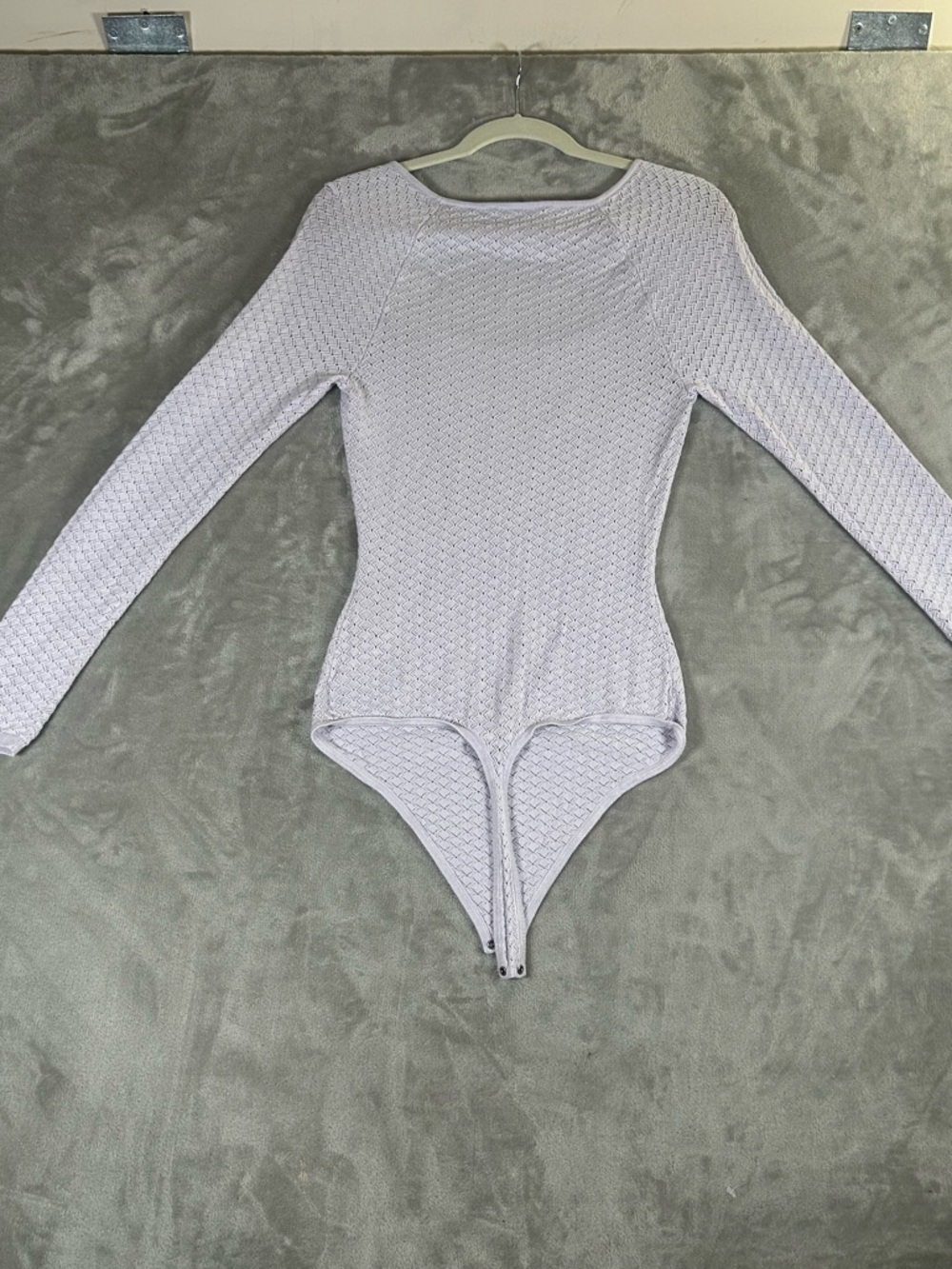 Abercrombie & Fitch pointelle square neck light purple eyelet bodysuit - Picture 15 of 15